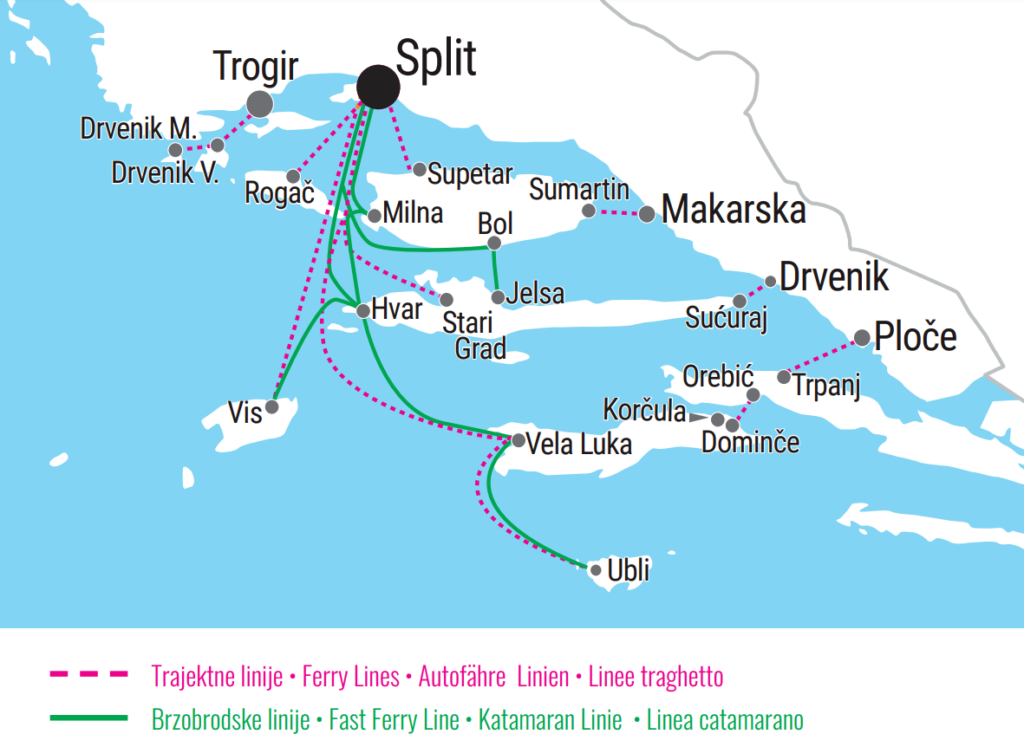 Ferries Croácia: itinerários para 2023