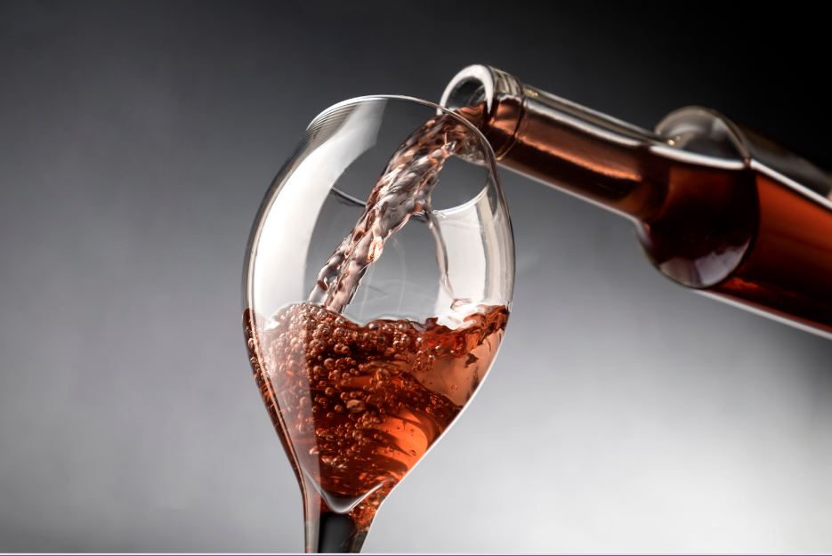 Rose Wine pouring